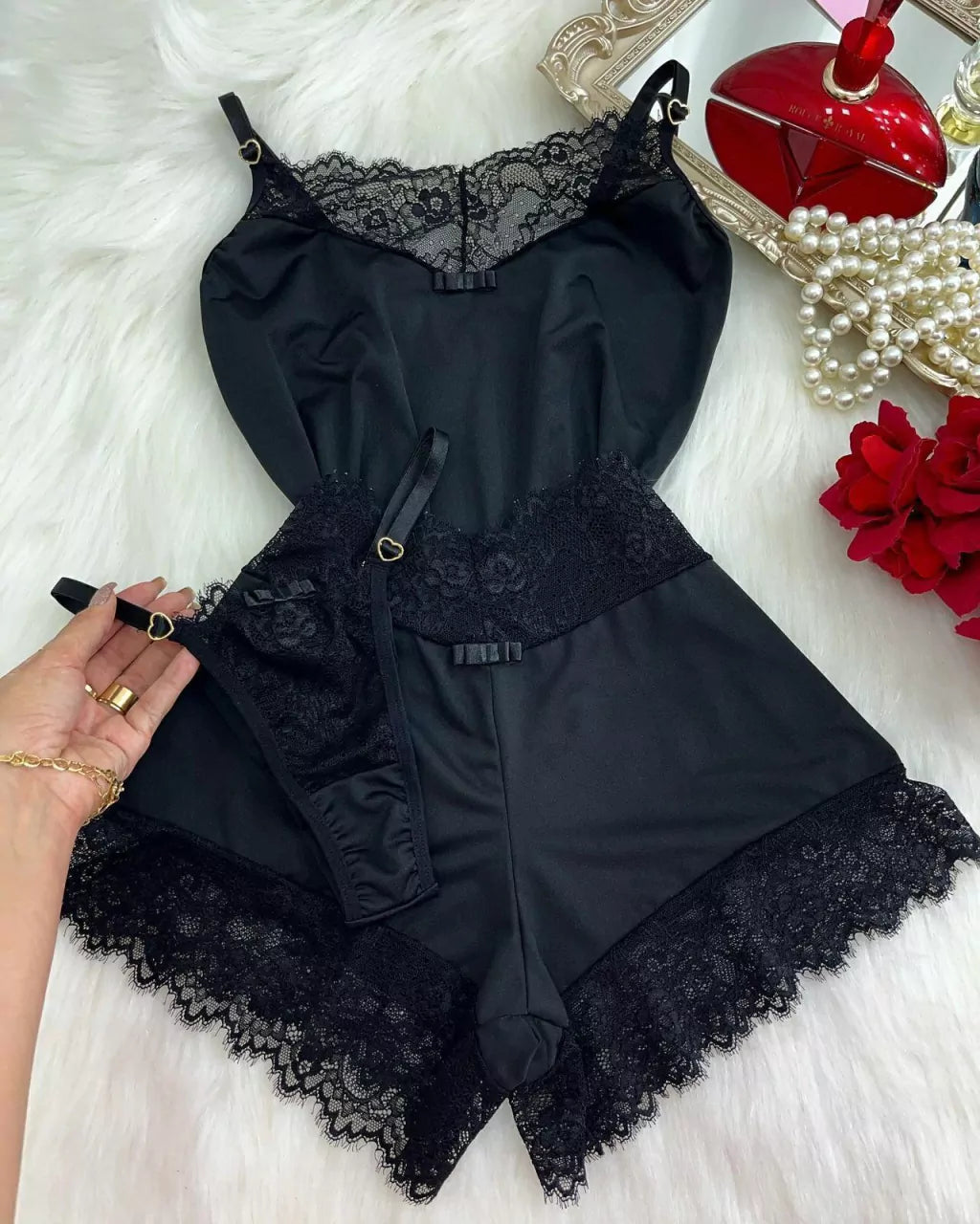 "Encanto" Babydoll (Includes Panties) — Black