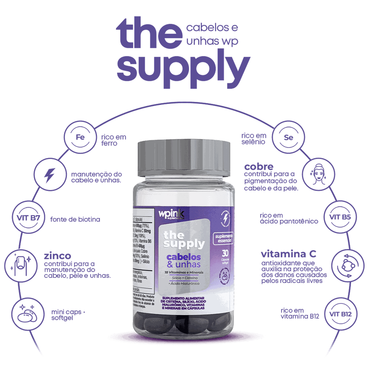 Vitamina Cabelos e Unhas Wpink