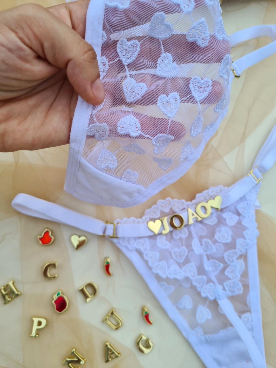 FIO PERSONALIZÁVEL TULE CORAÇÃO BRANCO