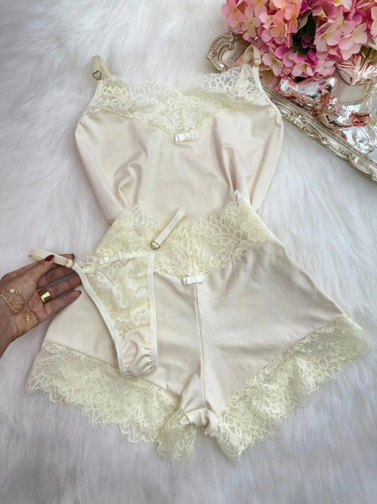 "Encanto" Babydoll (Includes Panties) — pearl