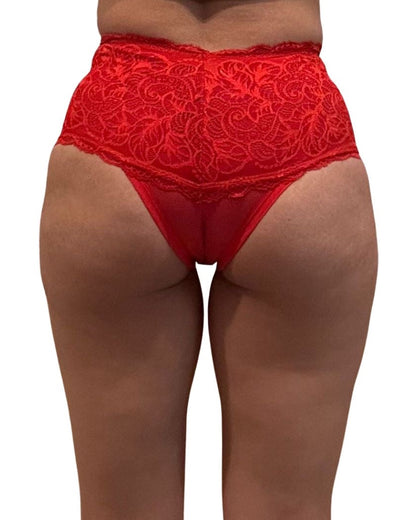 CALCINHA COS ALTO LATERAL LARGA EM ALGODAO POR FORA RENDA NA CINTURA POR DENTRO FORRADA