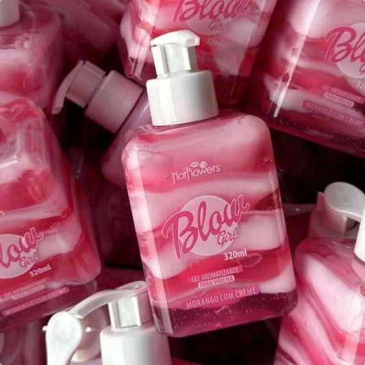Gel Beijável Blow Girl Hidratante Para Virilha Morango Com Creme 320ml