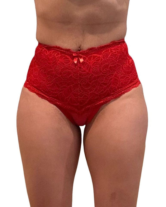 CALCINHA COS ALTO LATERAL LARGA EM ALGODAO POR FORA RENDA NA CINTURA POR DENTRO FORRADA