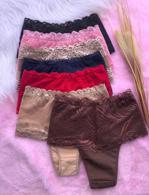 CALCINHA COS ALTO LATERAL LARGA EM ALGODAO POR FORA RENDA NA CINTURA POR DENTRO FORRADA