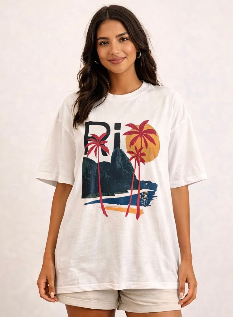 Camiseta Oversized Rio de Janeiro – Estampa Brasil