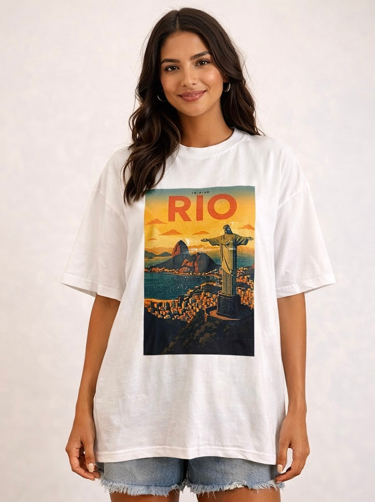 Camiseta Oversized Rio de Janeiro – Estampa Brasil