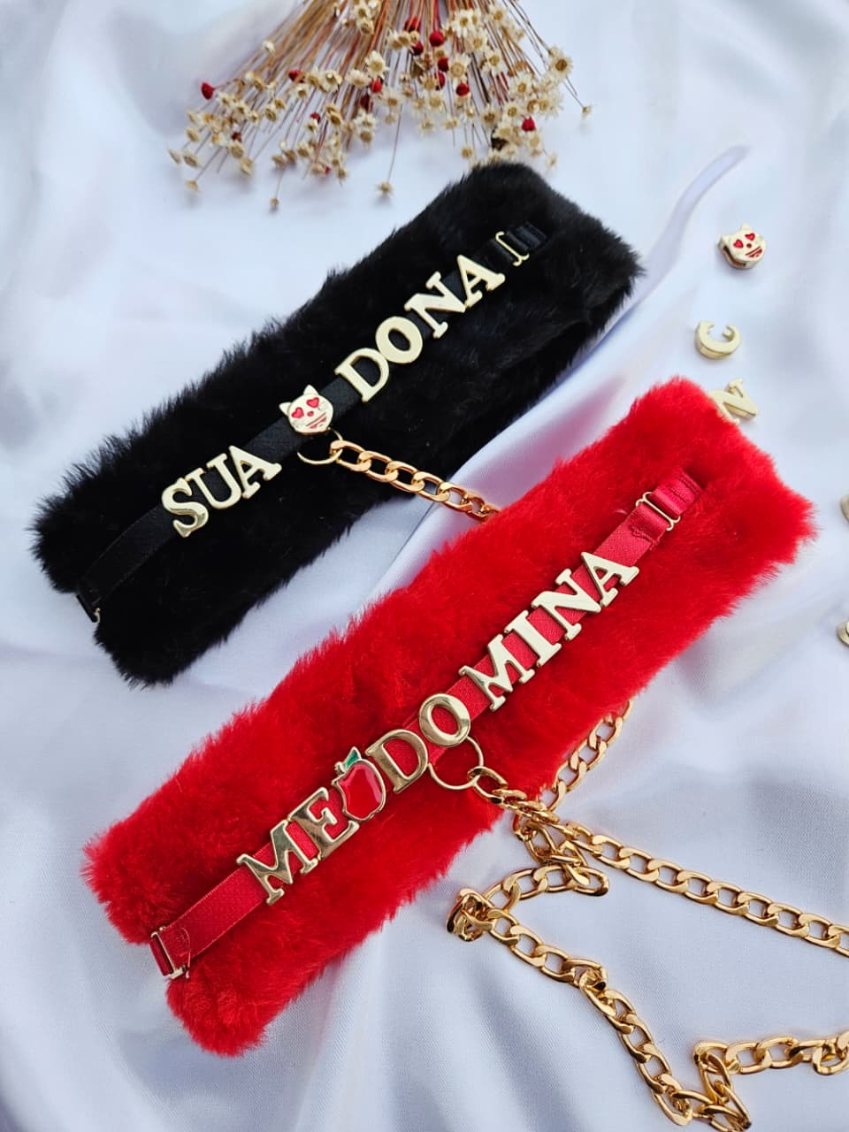 COLEIRA PELÚCIA PERSONALIZÁVEL