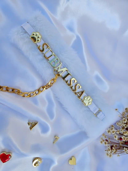 COLEIRA PELÚCIA PERSONALIZÁVEL