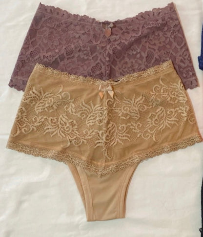CALCINHA COS ALTO LATERAL LARGA EM ALGODAO POR FORA RENDA NA CINTURA POR DENTRO FORRADA